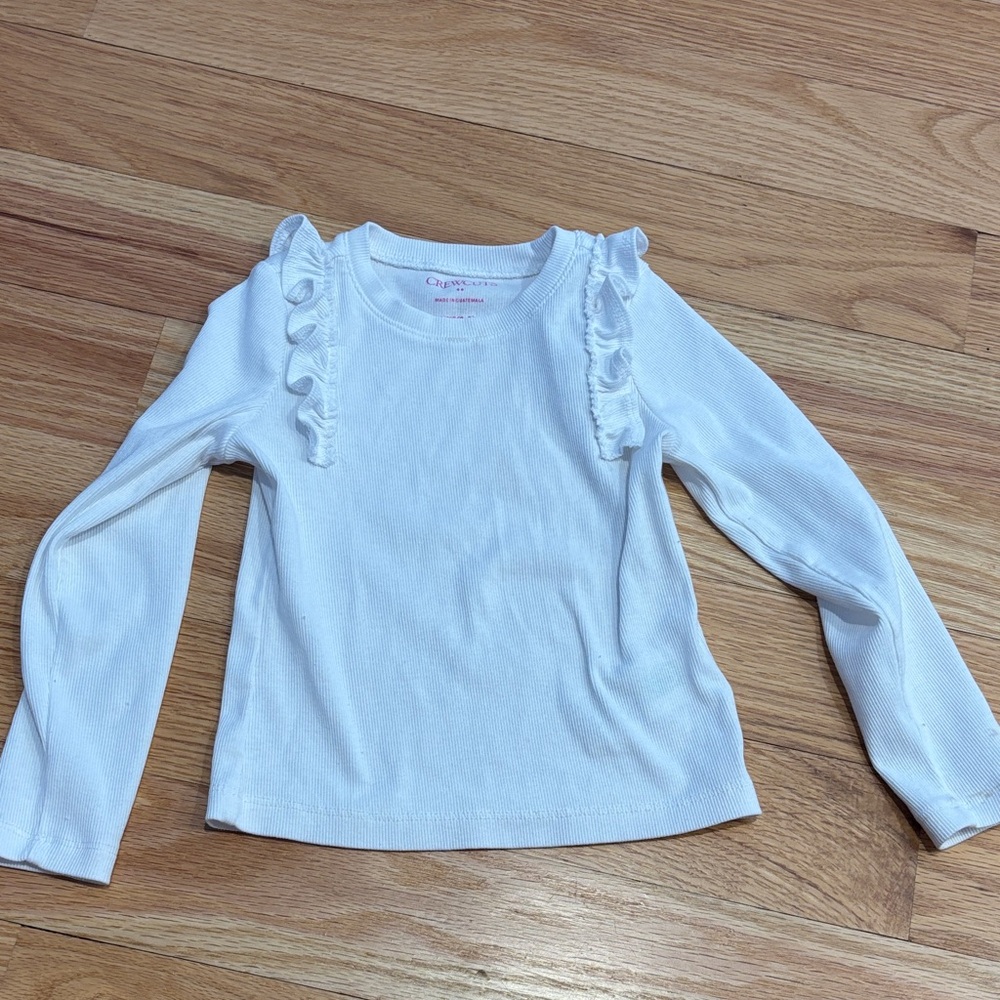 White crew cuts long sleeve t